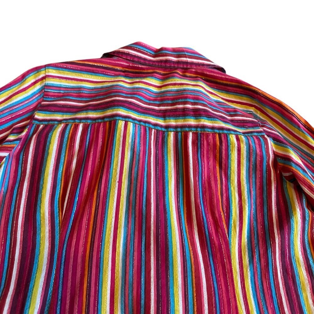 Soft Surroundings Colorful Stripe Button-Down Shi… - image 8